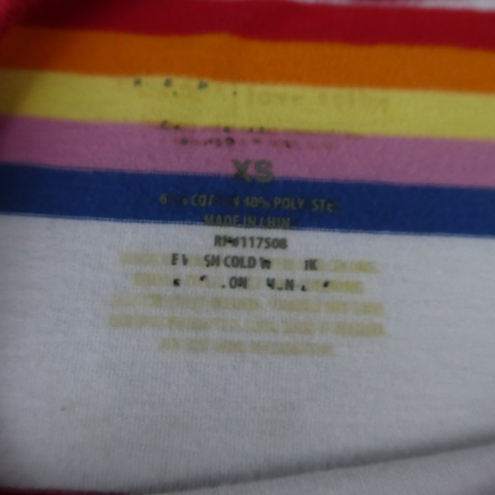 Vintage 90s Tee FRIENDS TV Show Rainbow Stripes XS - Picture 7 of 8